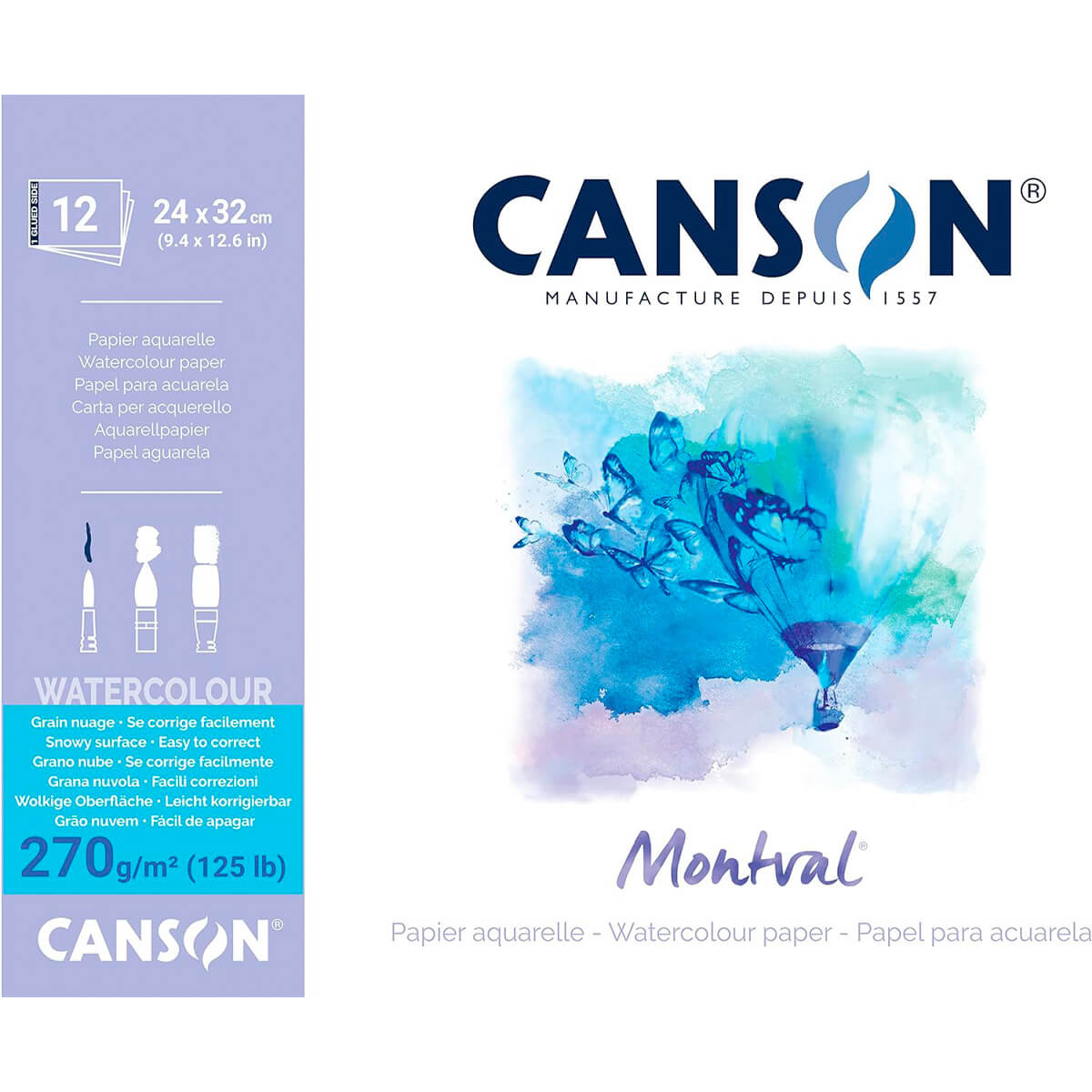 Bloco de Papel Para Aquarela Montval Torchon Canson A4+ 270g/m²